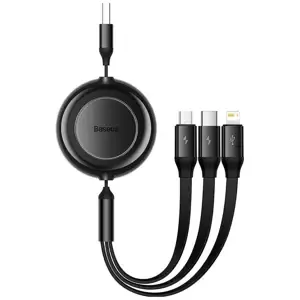 Kabel Baseus Bright Mirror 2, USB 3-in-1 cable for micro USB / USB-C / Lightning 3.5A 1.1m (Black)