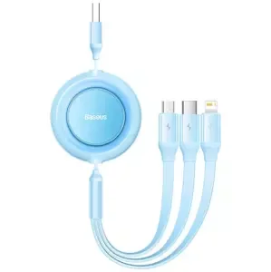 Kabel Baseus Bright Mirror 2, USB 3-in-1 cable for micro USB / USB-C / Lightning 3.5A 1.1m (Sky blue)