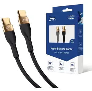 Kabel 3MK HyperSilicone Cable USB-C 2m 100W Black
