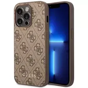 Kryt Guess GUHCP14LG4GFBR iPhone 14 Pro 6,1" brown hard case 4G Metal Gold Logo (GUHCP14LG4GFBR)