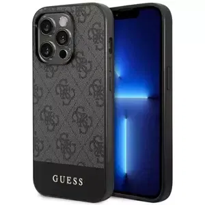 Kryt Guess GUHCP14LG4GLGR iPhone 14 Pro 6,1" grey hard case 4G Stripe Collection (GUHCP14LG4GLGR)