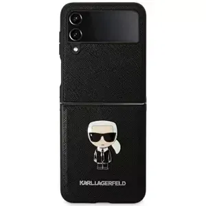 Kryt Karl Lagerfeld KLHCZF4IKMSBK F721 Z Flip 4 black book Saffiano Ikonik Metal (KLHCZF4IKMSBK)