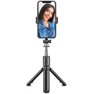 Stativ XQISIT Tripod phone holder with bluetooth remote black (46302)