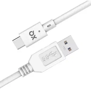 Kabel XQISIT Charge & Sync USB-C to USB-A 3.1 100cm white (49413)