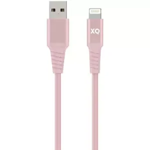 Kabel XQISIT NP Cotton braided Lightn. to USB-A 2.0 200cm pink (50886)