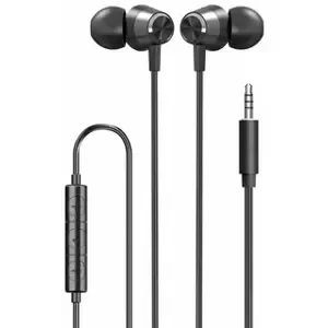 Sluchátka XQISIT NP In ear headset wired with Jack 3.5mm black (50908)