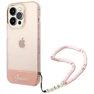 Kryt Guess GUHCP14LHGCOHP iPhone 14 Pro 6,1" pink hardcase Translucent Pearl Strap (GUHCP14LHGCOHP)