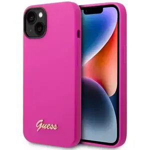 Kryt Guess GUHCP14MSLSMF iPhone 14 Plus 6,7" fuschia hard case Silicone Vintage Gold Logo (GUHCP14MSLSMF)