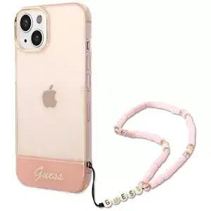 Kryt Guess GUHCP14SHGCOHP iPhone 14 6,1" pink hardcase Translucent Pearl Strap (GUHCP14SHGCOHP)