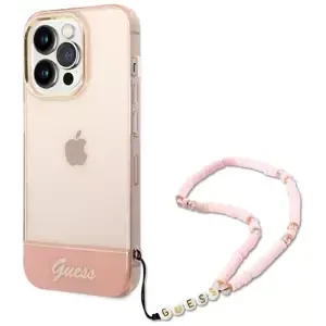 Kryt Guess GUHCP14XHGCOHP iPhone 14 Pro Max 6,7" pink hardcase Translucent Pearl Strap (GUHCP14XHGCOHP)