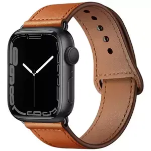 Řemínek TECH-PROTECT LEATHERFIT APPLE WATCH 4 / 5 / 6 / 7 / 8 / SE (38 / 40 / 41 MM) BROWN (9490713928103)