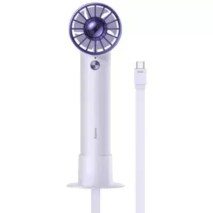 Ventilátor Baseus Flyer Turbine portable hand fan + USB-C cable (purple)
