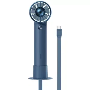 Fén Baseus Flyer Turbine portable hand fan + USB-C cable (blue)