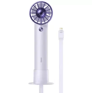 Ventilátor Baseus Flyer Turbine portable hand fan + Lightning cable (purple)