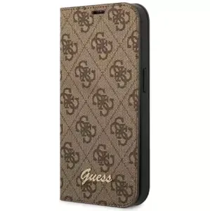 Pouzdro Guess GUBKP14XHG4SHW iPhone 14 Pro Max 6,7" brown book 4G Vintage Gold Logo (GUBKP14XHG4SHW)