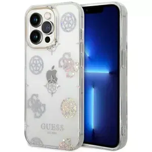 Kryt Guess GUHCP14LHTPPTH iPhone 14 Pro 6,1" transparent hard case Peony Glitter (GUHCP14LHTPPTH)