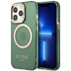 Kryt Guess GUHMP13LHTCMA iPhone 13 Pro / 13 6,1" khaki hard case Gold Outline Translucent MagSafe (GUHMP13LHTCMA)