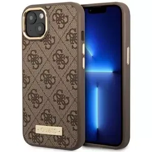 Kryt Guess GUHMP14SU4GPRW iPhone 14 6,1" brown hard case 4G Logo Plate MagSafe (GUHMP14SU4GPRW)