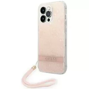Kryt Guess GUOHCP14XH4STP iPhone 14 Pro Max 6,7" pink hardcase 4G Print Strap (GUOHCP14XH4STP)