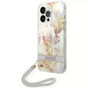 Kryt Guess GUOHCP14XHFLSU iPhone 14 Pro Max 6,7" purple hardcase Flower Strap (GUOHCP14XHFLSU)