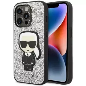 Kryt Karl Lagerfeld KLHCP14LGFKPG iPhone 14 Pro 6,1" hardcase silver Glitter Flakes Ikonik (KLHCP14LGFKPG)