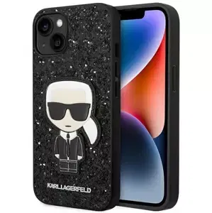 Kryt Karl Lagerfeld KLHCP14SGFKPK iPhone 14 6,1" hardcase black Glitter Flakes Ikonik (KLHCP14SGFKPK)