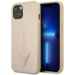 Kryt Guess iPhone 14 Plus 6,7" beige hardcase SaffianoTriangle Logo (GUHCP14MPSATLE)