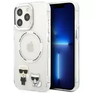 Kryt Karl Lagerfeld iPhone 13 Pro  hardcase transparent Karl & Choupette Aluminium Magsafe (KLHMP13LHKCT)