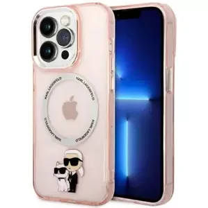 Kryt Karl Lagerfeld iPhone 14 Pro Max 6,7" hardcase pink IML NFT Karl&Choupette Magsafe (KLHMP14XHNKCIP)