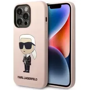 Kryt Karl Lagerfeld iPhone 14 Pro Max 6,7" hardcase pink Silicone Ikonik (KLHCP14XSNIKBCP)