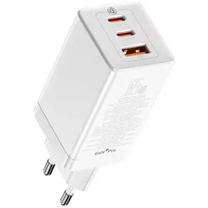 Nabíječka Baseus GAN3 Pro Fast Charger, 2xUSB-C + USB, 65W (white)