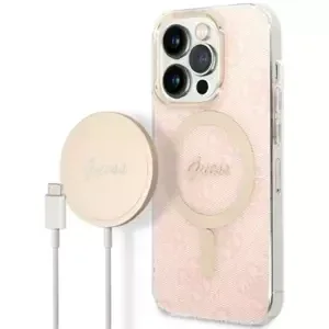 Kryt Guess Case + Charger Set iPhone 14 Pro Max 6,7" pink hard case 4G Print MagSafe (GUBPP14XH4EACSP)