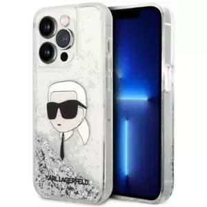 Kryt Karl Lagerfeld iPhone 14 Pro 6,1" silver hardcase Glitter Karl Head (KLHCP14LLNKHCH)