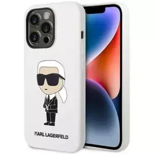 Kryt Karl Lagerfeld iPhone 14 Pro 6,1" hardcase white Silicone Ikonik (KLHCP14LSNIKBCH)