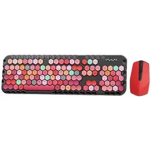 Klávesnice Wireless keyboard + mouse set MOFII Honey Plus 2.4G (black&red)