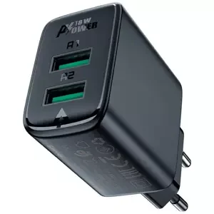 Nabíječka Wall Charger Acefast A33, 2x USB, 18W, QC3.0 (black)
