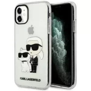 Kryt Karl Lagerfeld iPhone 11 6,1" transparent hardcase Gliter Karl&Choupette (KLHCN61HNKCTGT)