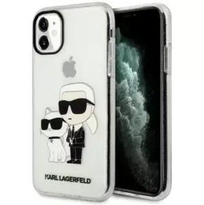 Kryt Karl Lagerfeld iPhone 11 6,1" transparent hardcase Gliter Karl&Choupette (KLHCN61HNKCTGT)