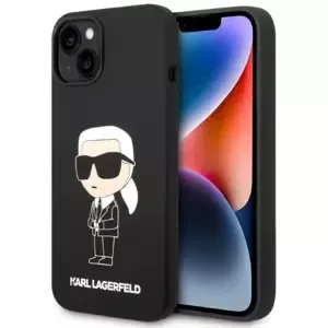 Kryt Karl Lagerfeld iPhone 14 6,1" hardcase black Silicone Ikonik Magsafe (KLHMP14SSNIKBCK)