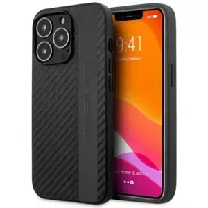 Kryt AMG iPhone 13 Pro / 13 6,1" black hardcase Carbon Stripe&Embossed (AMHCP13LBLSCA)