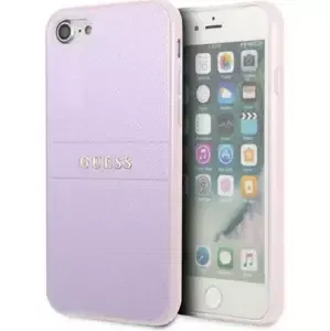 Kryt Guess iPhone 7 / 8 / SE 2020 / SE 2022 hardcase purple Saffiano Hot Stamp & Metal Logo (GUHCI8PSASBPU)