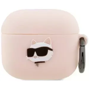 Pouzdro Karl Lagerfeld AirPods 3 cover pink Silicone Choupette Head 3D (KLA3RUNCHP)