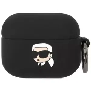 Pouzdro Karl Lagerfeld AirPods Pro cover black Silicone Karl Head 3D (KLAPRUNIKK)