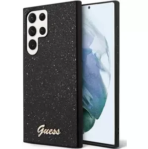 Kryt Guess Samsung Galaxy S23 Ultra black hard case Glitter Script (GUHCS23LHGGSHK)