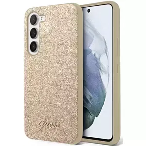 Kryt Guess Samsung Galaxy S23+ gold hard case Glitter Script (GUHCS23MHGGSHD)