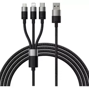 Kabel 3in1 USB cable Baseus StarSpeed Series, USB-C + Micro + Lightning 3,5A, 1.2m (Black) (6932172622268)