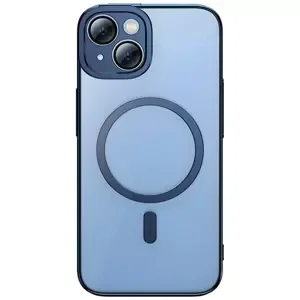 Kryt Baseus Glitter Transparent Magnetic Case and Tempered Glass set for iPhone 14 (blue) (6932172615406)