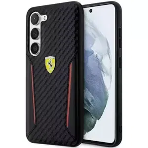 Kryt Ferrari Samsung Galaxy S23 black hardcase Carbon Contrast Edges (FEHCS23SNPYK)