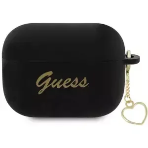 Pouzdro Guess AirPods Pro 2 cover black Silicone Charm Heart Collection (GUAP2LSCHSK)