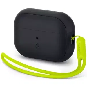 Pouzdro SPIGEN SILICONE FIT STRAP APPLE AIRPODS PRO 1 / 2 BLACK/PHANTOM GREEN (ACS05810)